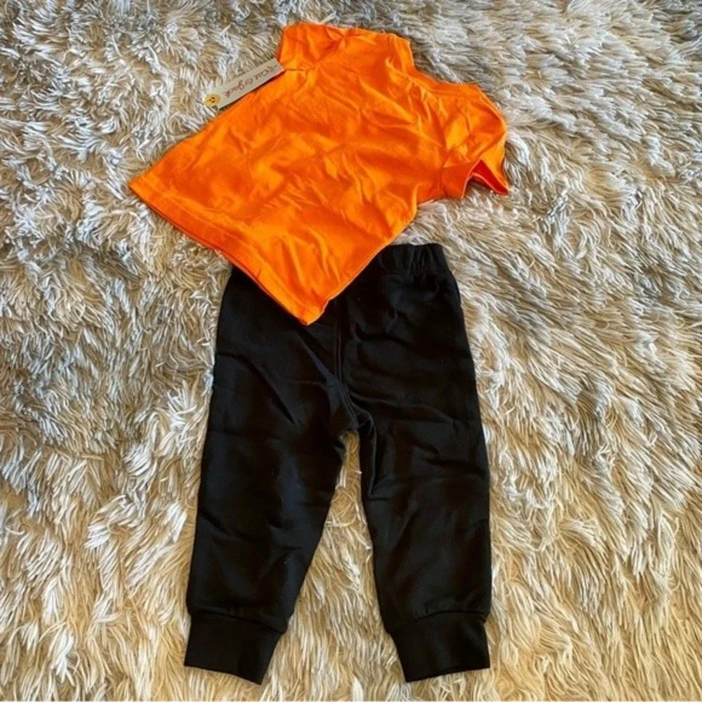 Cat & Jack Toddler Monster Halloween Outfit Orange & Black NWT